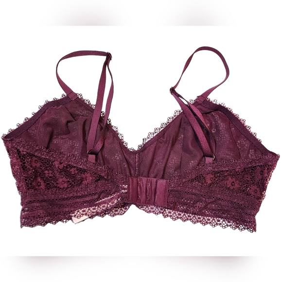 Victoria's Secret Merlot Color Lace Bralette Size Large Pre Owned Condition - Picture 2 of 4